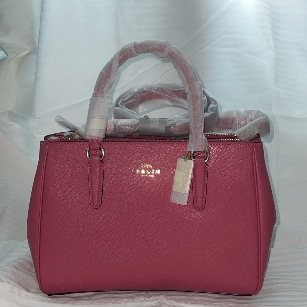 COACH Carryall SURREY Pink Ruby LEATHER NWT